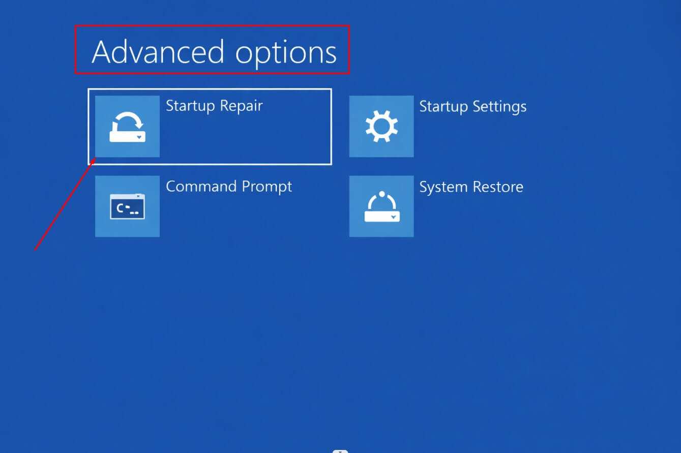 Windows 11 Starthilfe in den erweiterten Optionen starten