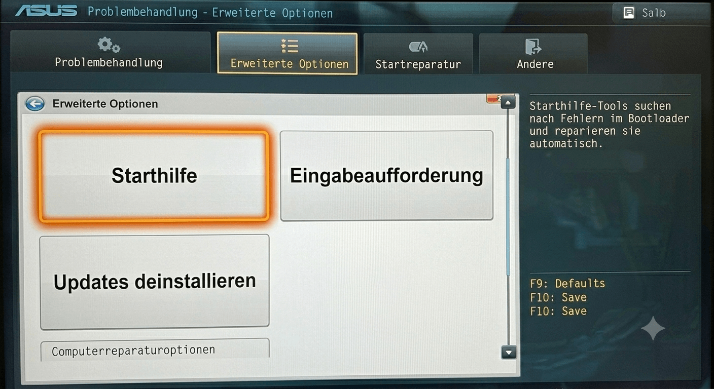 ASUS BIOS-Schleife