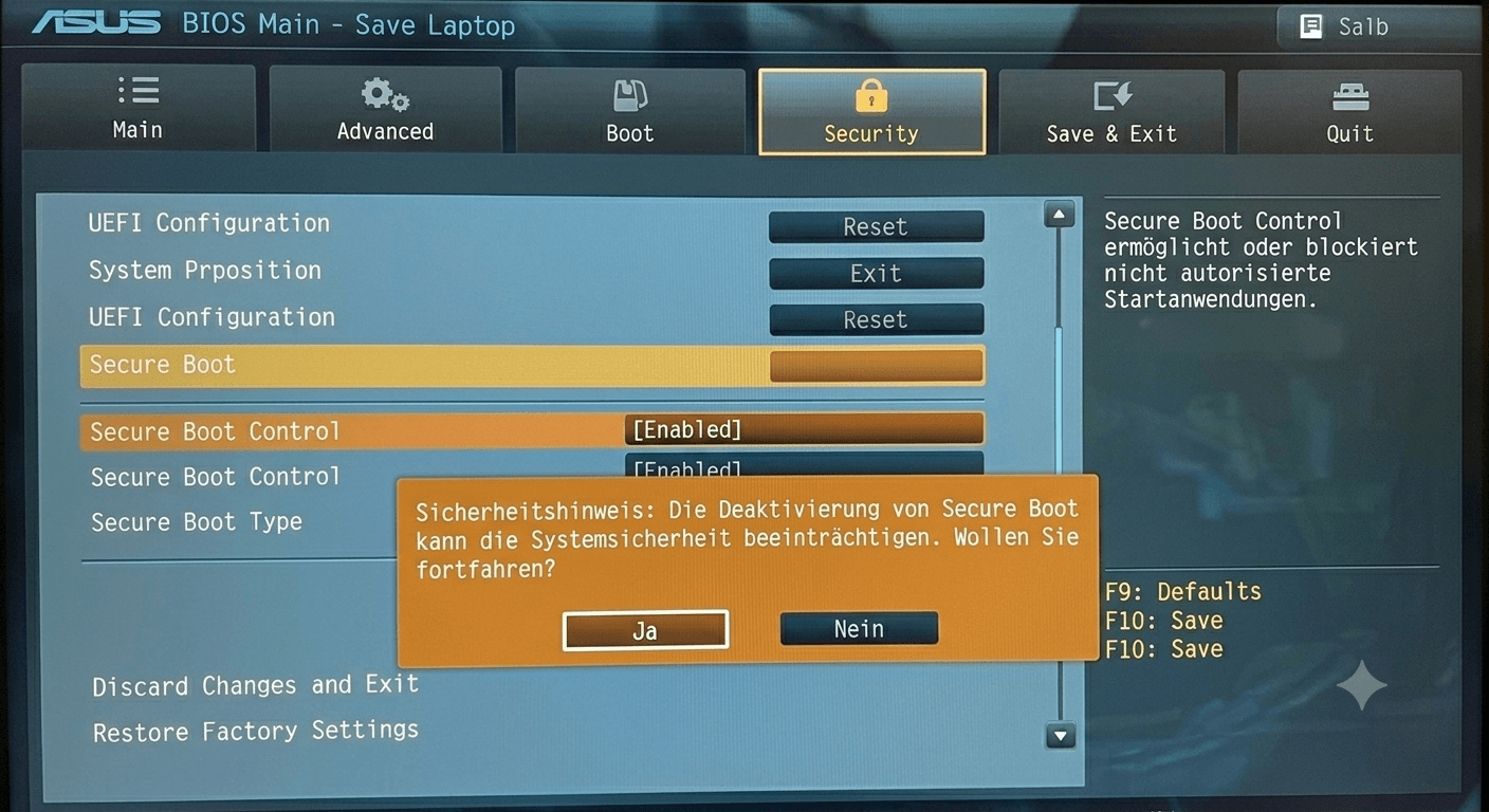 ASUS BIOS-Schleife
