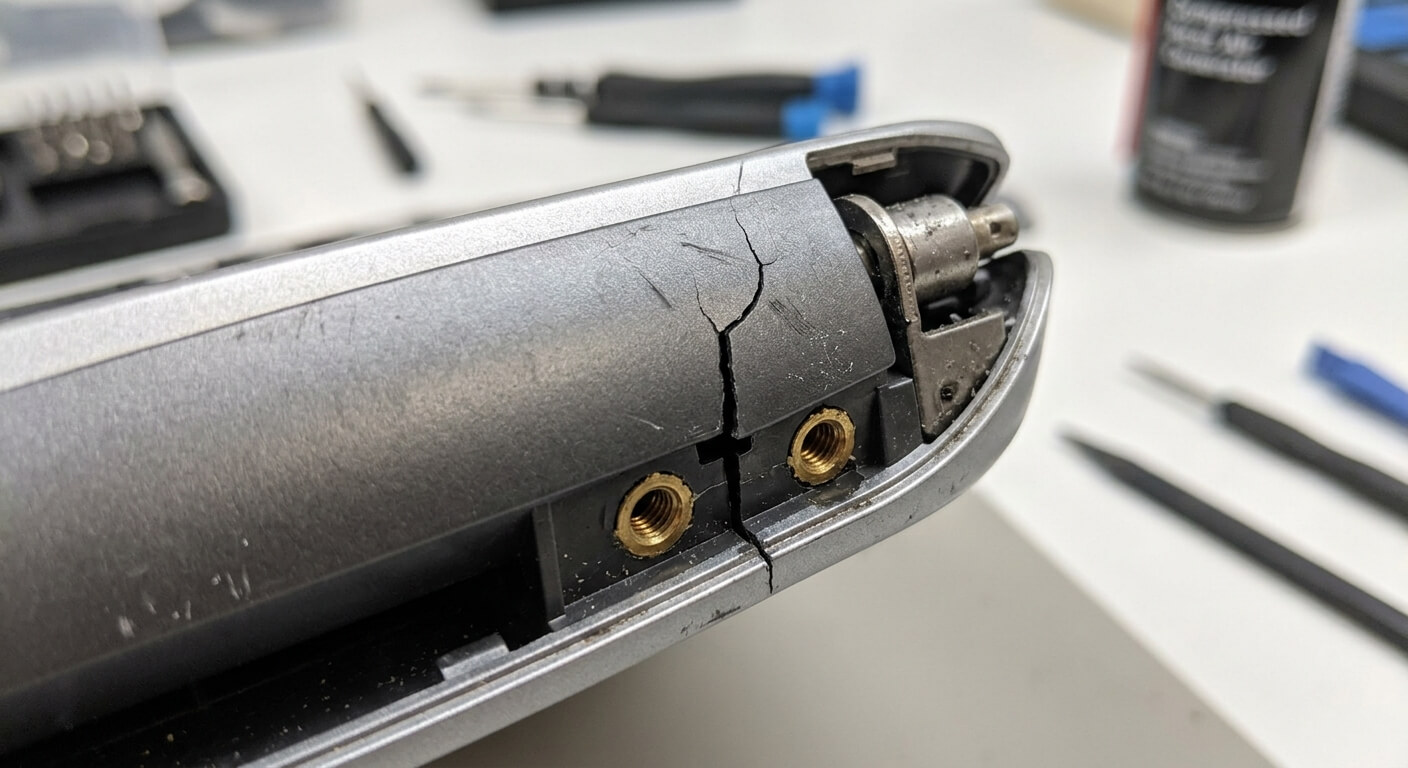 defektes Laptop-Scharnier